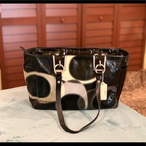 Authentic Coach Handbag - Black Patent Leather